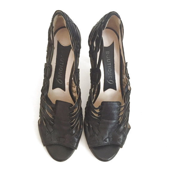 Unique Design! Black Woven Heels 7 - Picture 5 of 7